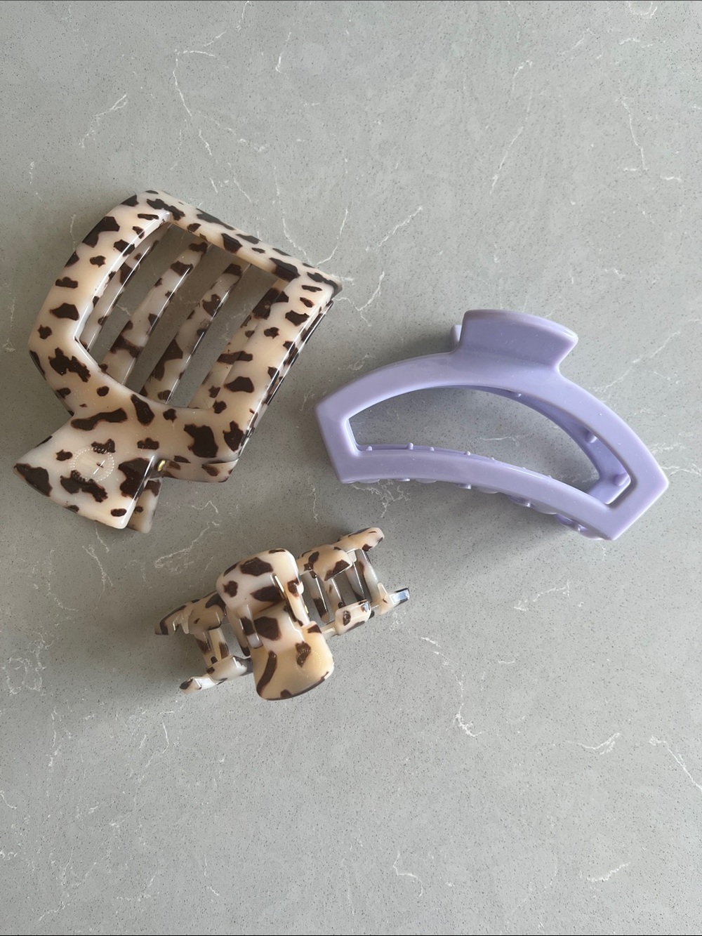 Lavender and Blonde Tortoiseshell Teleties Claw Clip Set